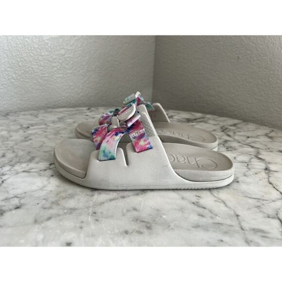 Chaco Girls Chillos Slip-on Slides Size 4 Tie Dye Straps Sandals - Picture 1 of 6